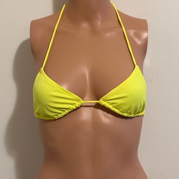 Tropic of C X REVOLVE Praia Long Cord Bikini Top in Margarita Size S yellow neon - Picture 4 of 6